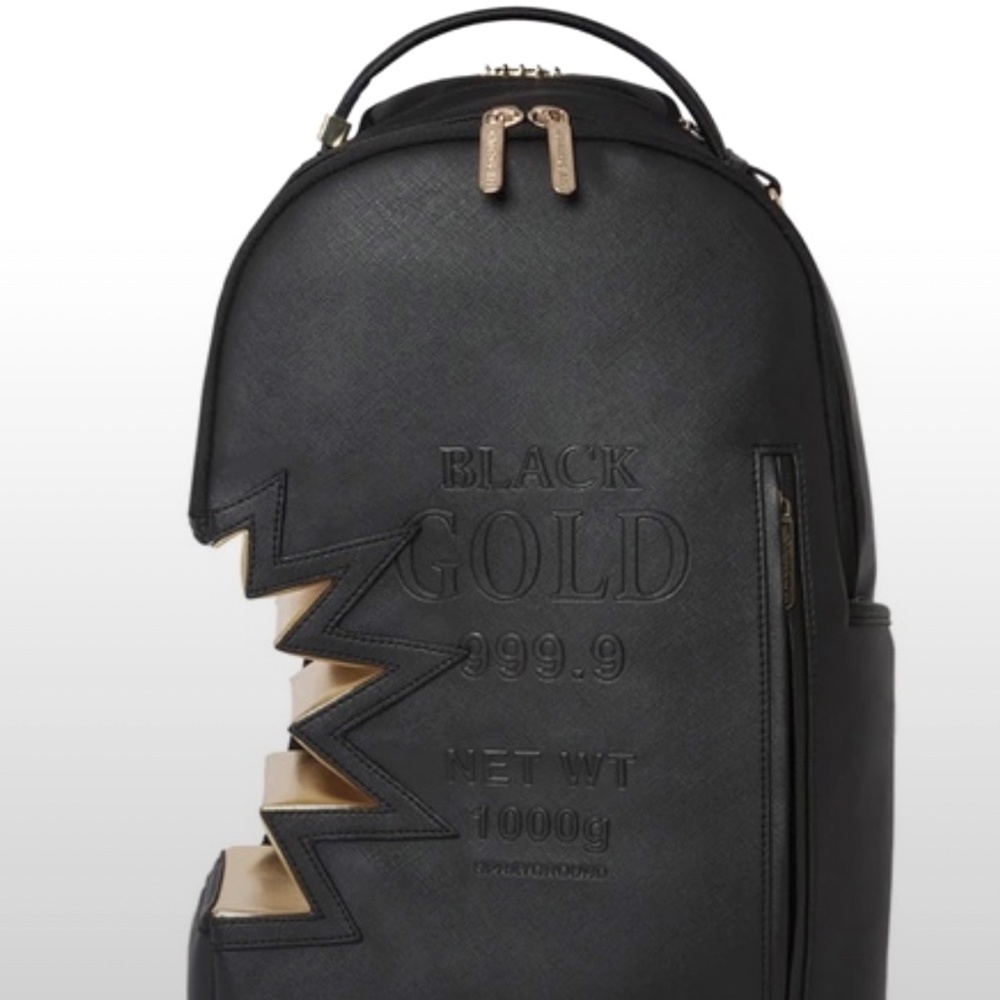 SPRAYGROUND Limited Edition Rare A.1.3 Shark Bite Black Gold Backpack DLVX